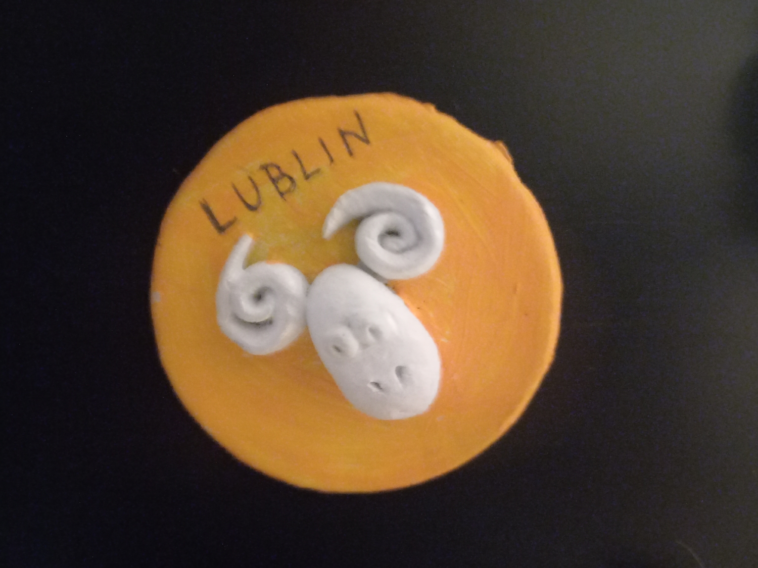 Napis Lublin oraz głowa barana